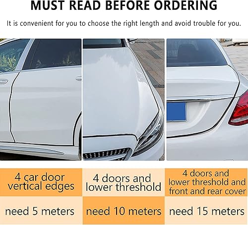 Miniatura 7 de Borde de goma de canal en U de 16.4 pies, protección contra la intemperie y los golpes, protectores de borde de la puerta del automóvil esenciales