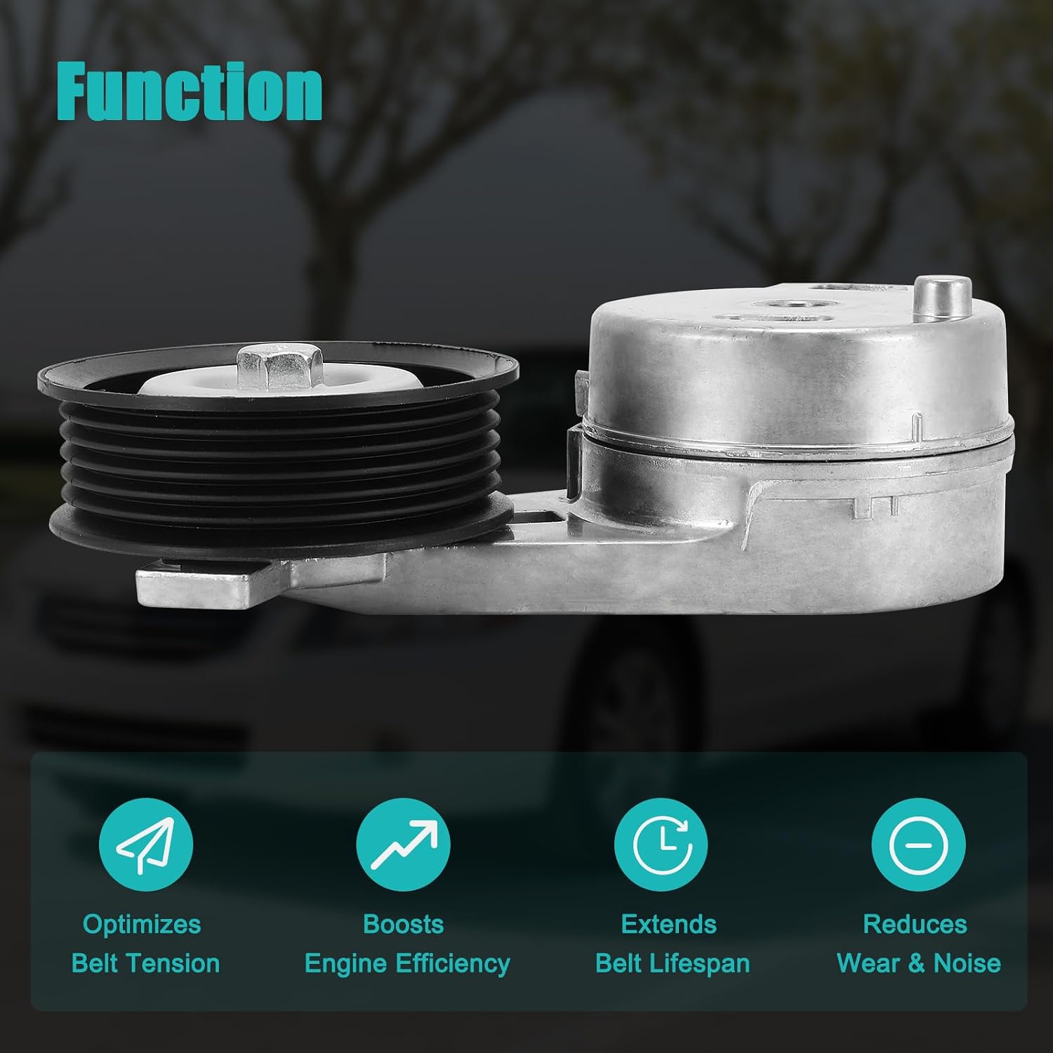 AULINK 12577764 ‎Belt Tensioner Assembly with Pulley(3.5L 3.9L L4)For Chevrolet Impala Malibu Monte Carlo Uplander 2006-2011,For Saturn Aura Relay Vue,For Buick Terraza,For Pontiac G6 Montana 12603527