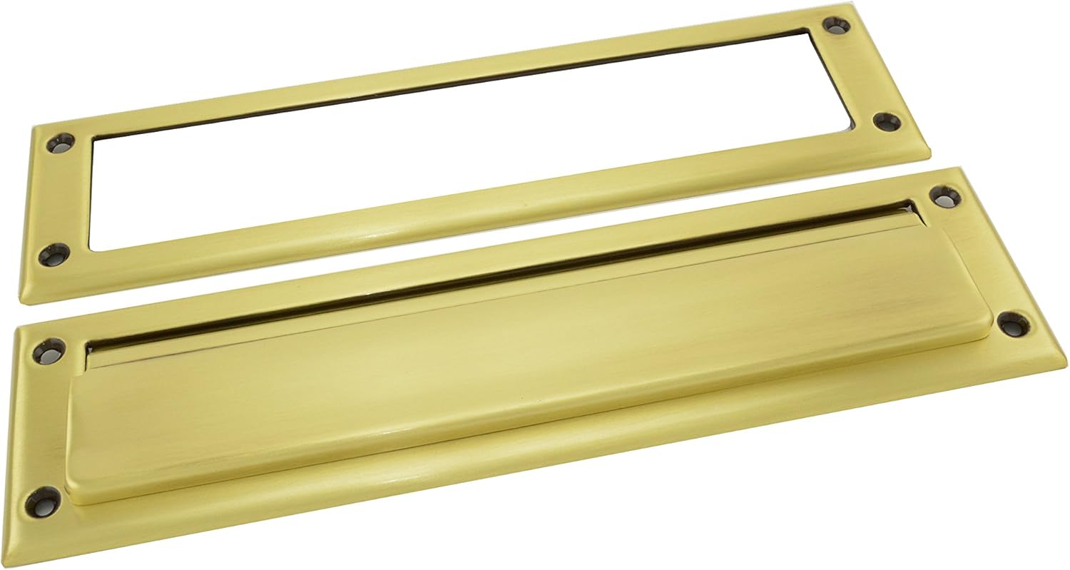 Baldwin 0012060 Letter Box Plate, Antique Brass with Brown