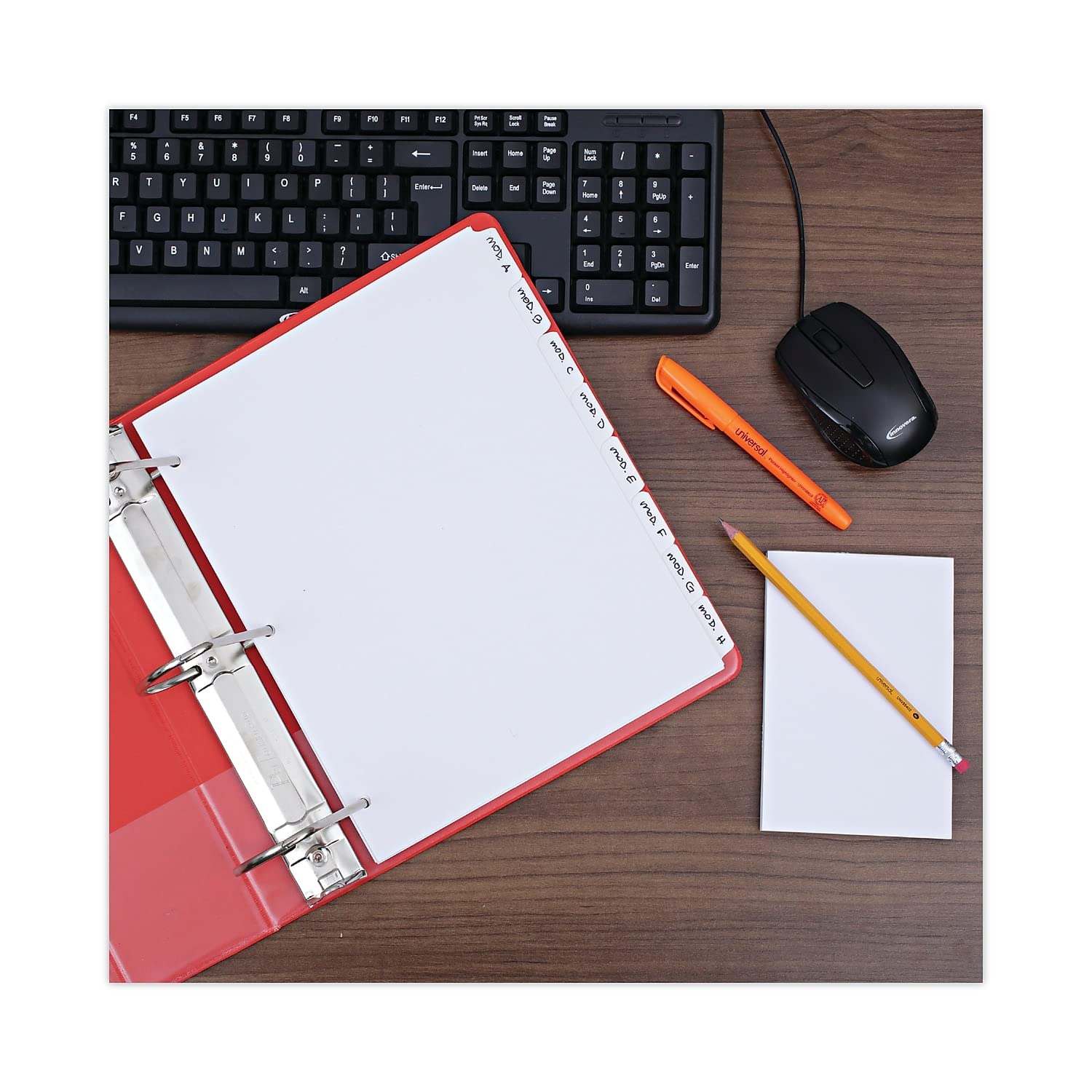 Universal UNV20818 Blank tab index Papier Blanc intercalaire de classement - intercalaires de classement (Blank tab index, Papier, Blanc, Portrait, Letter, 20%)