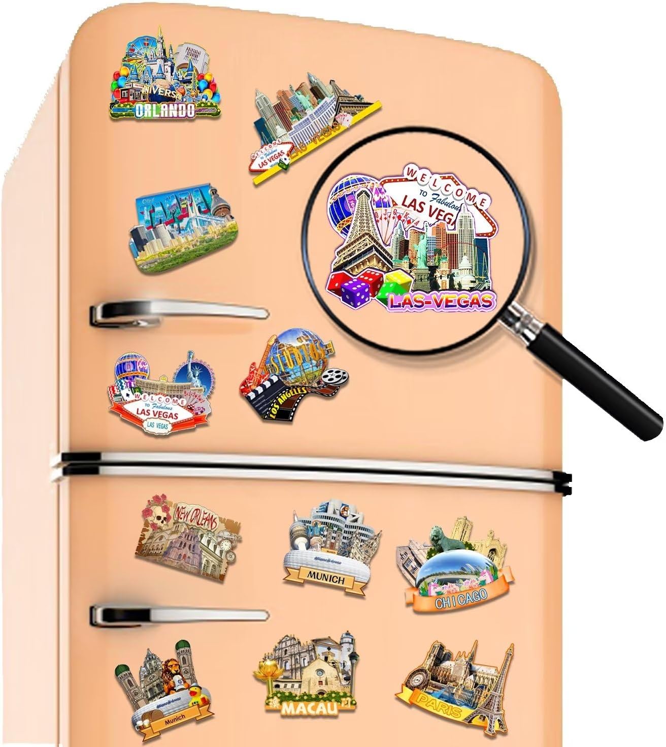 Las Vegas Nevada USA Fridge Magnet 3D Classic Wooden Refrigerator Magnets Landmark Handmade Craft Travel Souvenir Gift Collection Decoration -3610 image 4