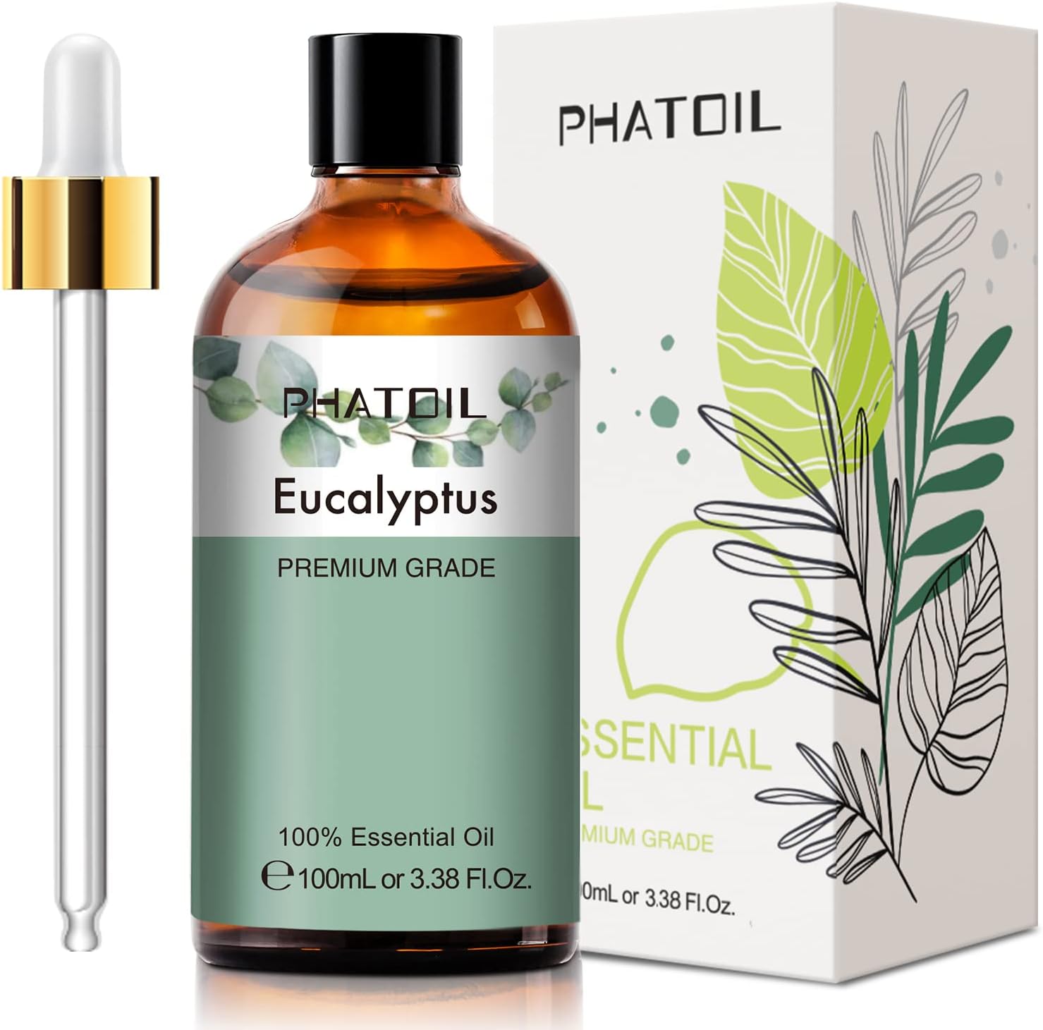 PHATOIL Eucalyptus Essential Oil 100ML, Pure Premium Grade Eucalyptus