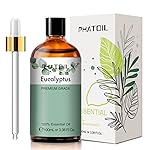 PHATOIL 100ML Eucalyptus Essential Oil, Eucalyptus Oil Essential Oils for Diffusers for Home, Soap Candle Making, Huge 3.38fl.oz Bottle