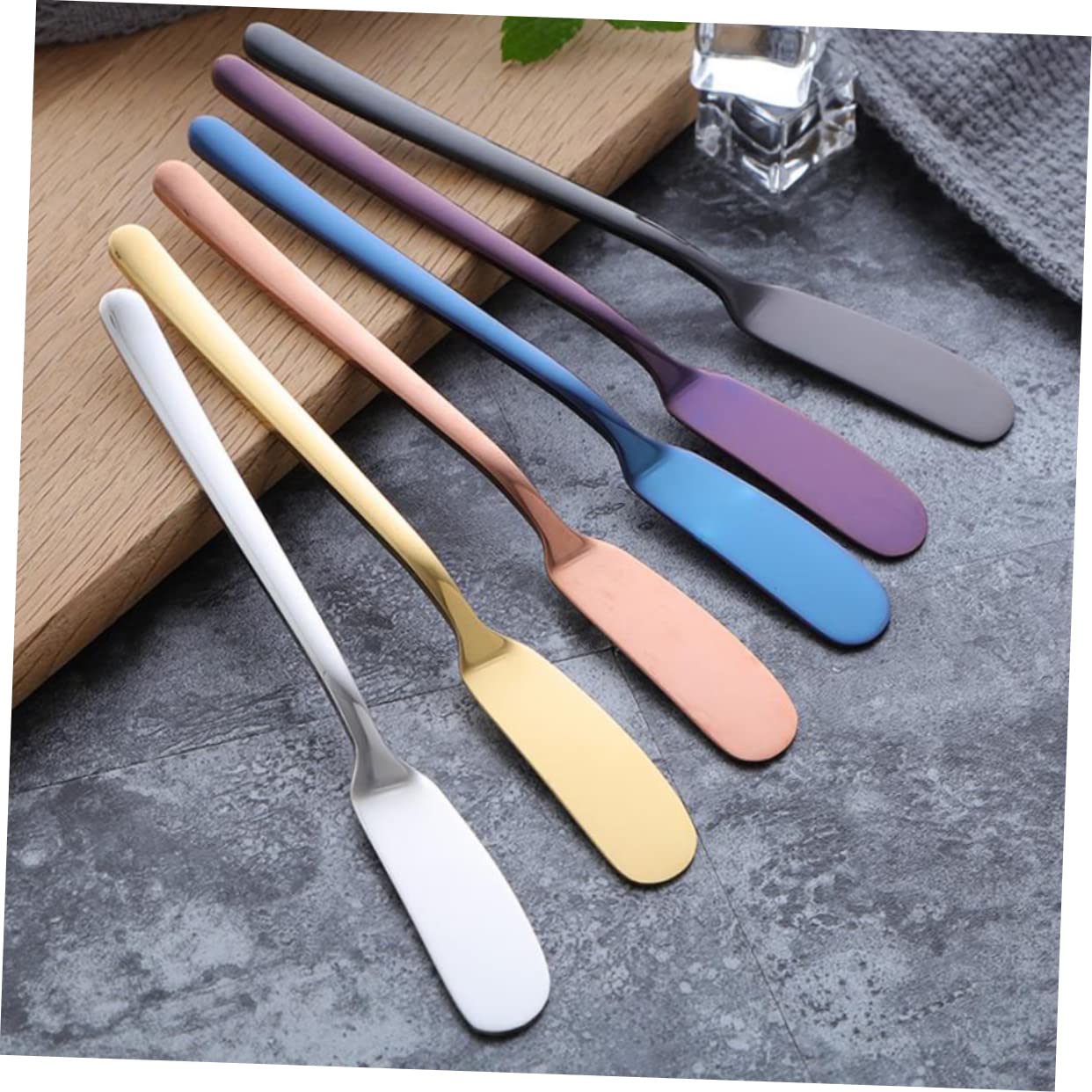 GRIRIW 2pcs Stainless Steel Butter Knife Set Cheese Butter Slicer Multi-purpose Wiping Jam Decorator Cheese Spreaders Kitchen Utensils