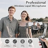 Vista 3 de Mini Wireless Lavalier Microphone for iPhone, iPad, Android Phone - Noise Reduction Lapel USB C Bluetooth Mic for Recording, Clip on Omni Lav Mic