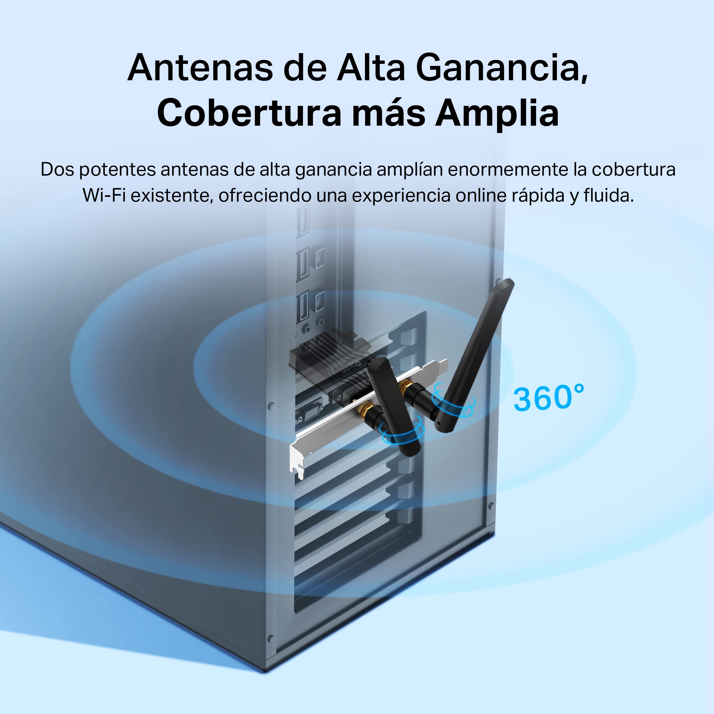 TP-Link Archer TX55E Tarjeta de Red PCIe AX3000 Wi-Fi 6 Bluetooth 5.2 Negro