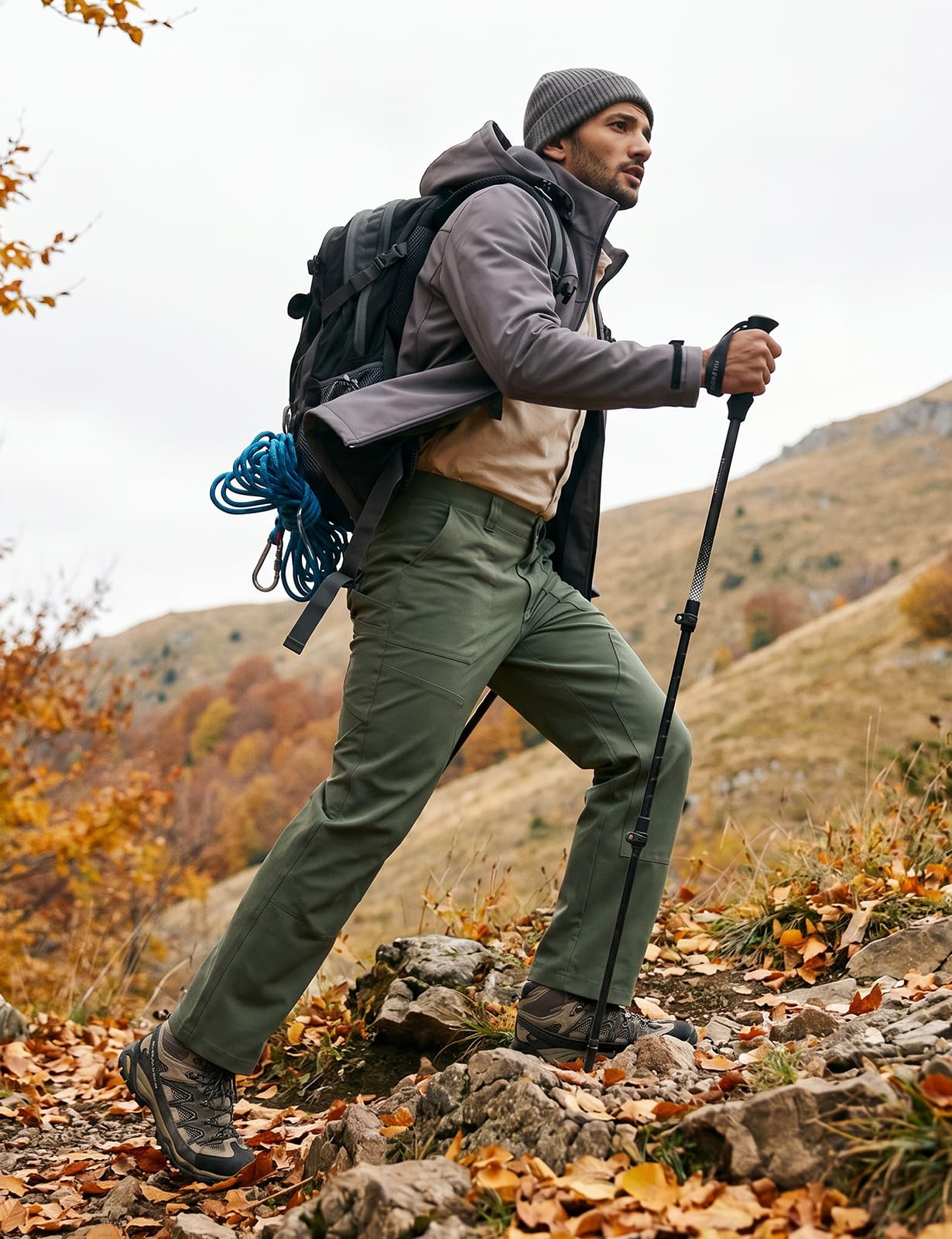 baleaf Męskie spodnie robocze lekkie z wieloma kieszeniami spodnie cargo do wędrówek na świeżym powietrzu