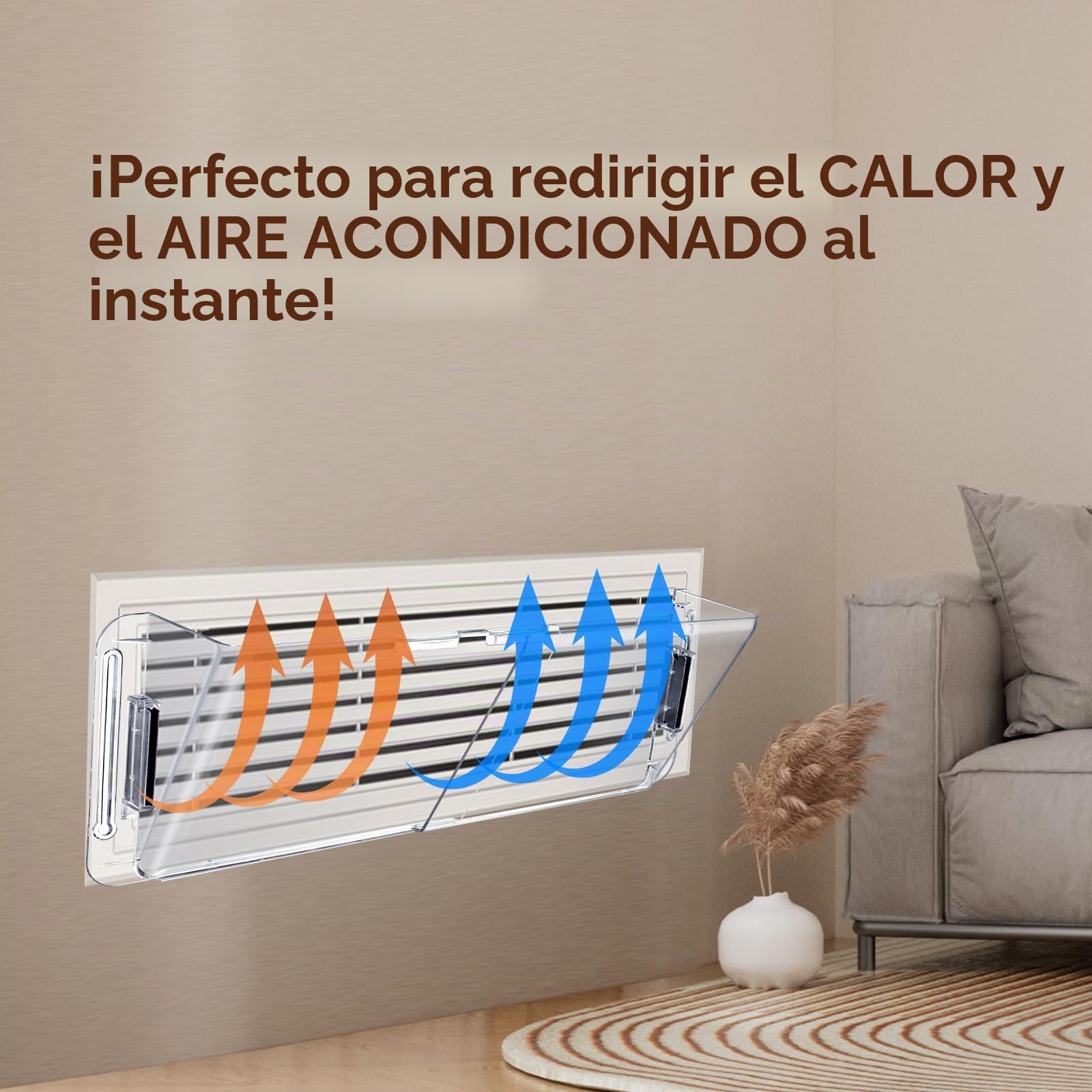 Deflector de ventilación ajustable para aire acondicionado, techo, pared, suelo, 9 a 16 pulgadas de ancho, zócalo, magnético, bloqueador de calor y viento, cubiertas de ventilación para acondicionador