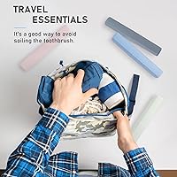 Vista 6 de Mulbozy Estuche para cepillo de dientes de viaje, funda protectora portátil para cepillo de dientes, soporte para cepillos de dientes de paja