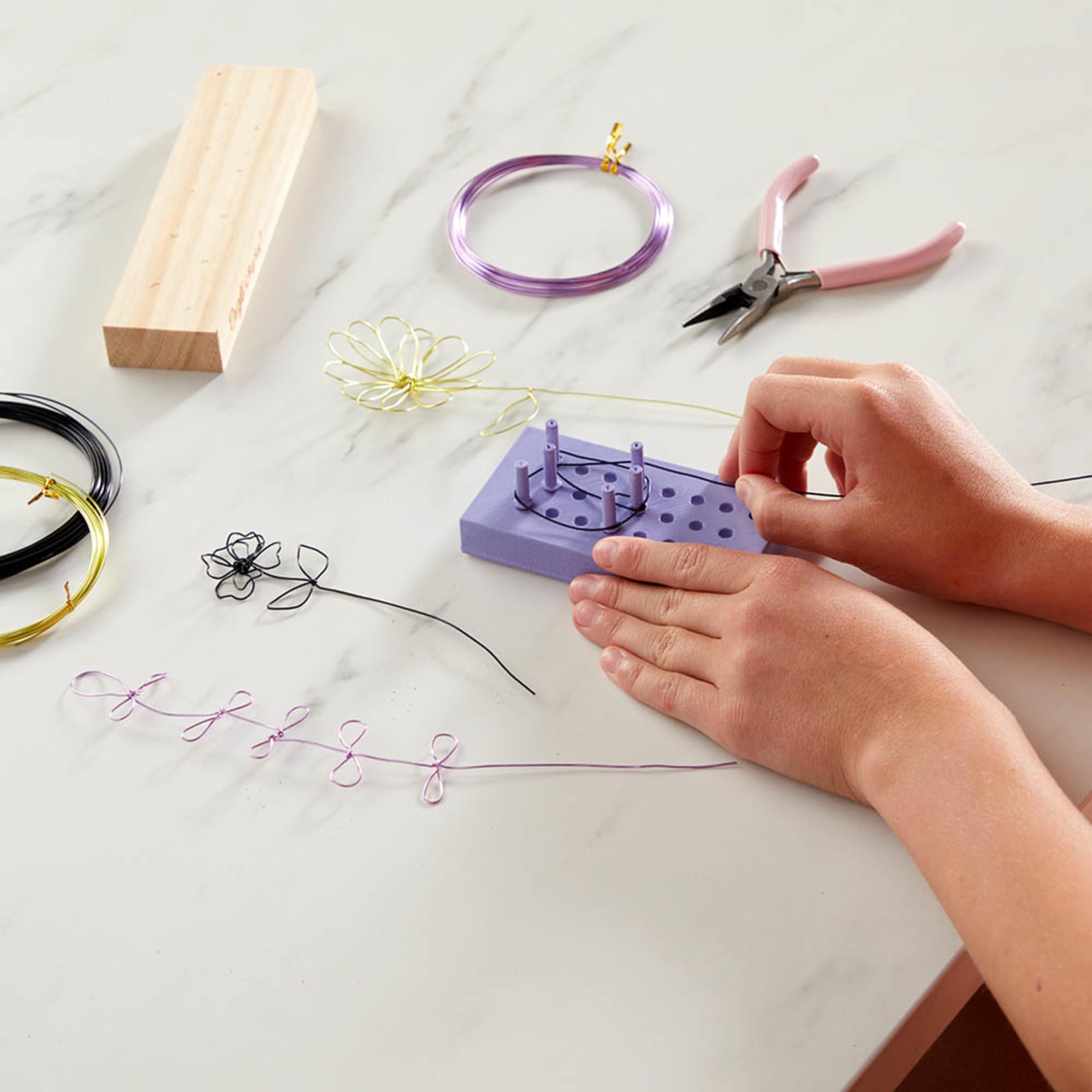 Craft Crush Wire Flowers - Create Unique Craft Wire Flower Designs with Easy to Use Tool and Guide with Display Stand - for Teens and Adults Ages 12, 13, 14, 15 and Up - Image 5