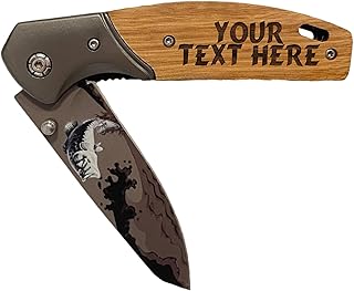 My Personal Memories Custom Engraved Folding Pocket Knife with Bass Blade - Personalized Hunting Fishing Gift for Dad, Men, Him, Husband - Customized with Name (Bass - Custom Personalized) - My Personal Memories