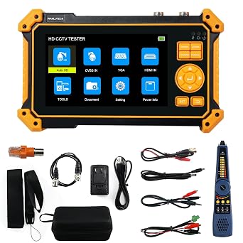 CCTV Camera Tester, WANLUTECH 8MP TVI CVI AHD SDI CVBS Analog Camera Tester 5 inch TFT-LCD Screen Support Cable Tracer UTP Cable Tester PTZ Control HDMI in VGA in RS485 HD-3200C