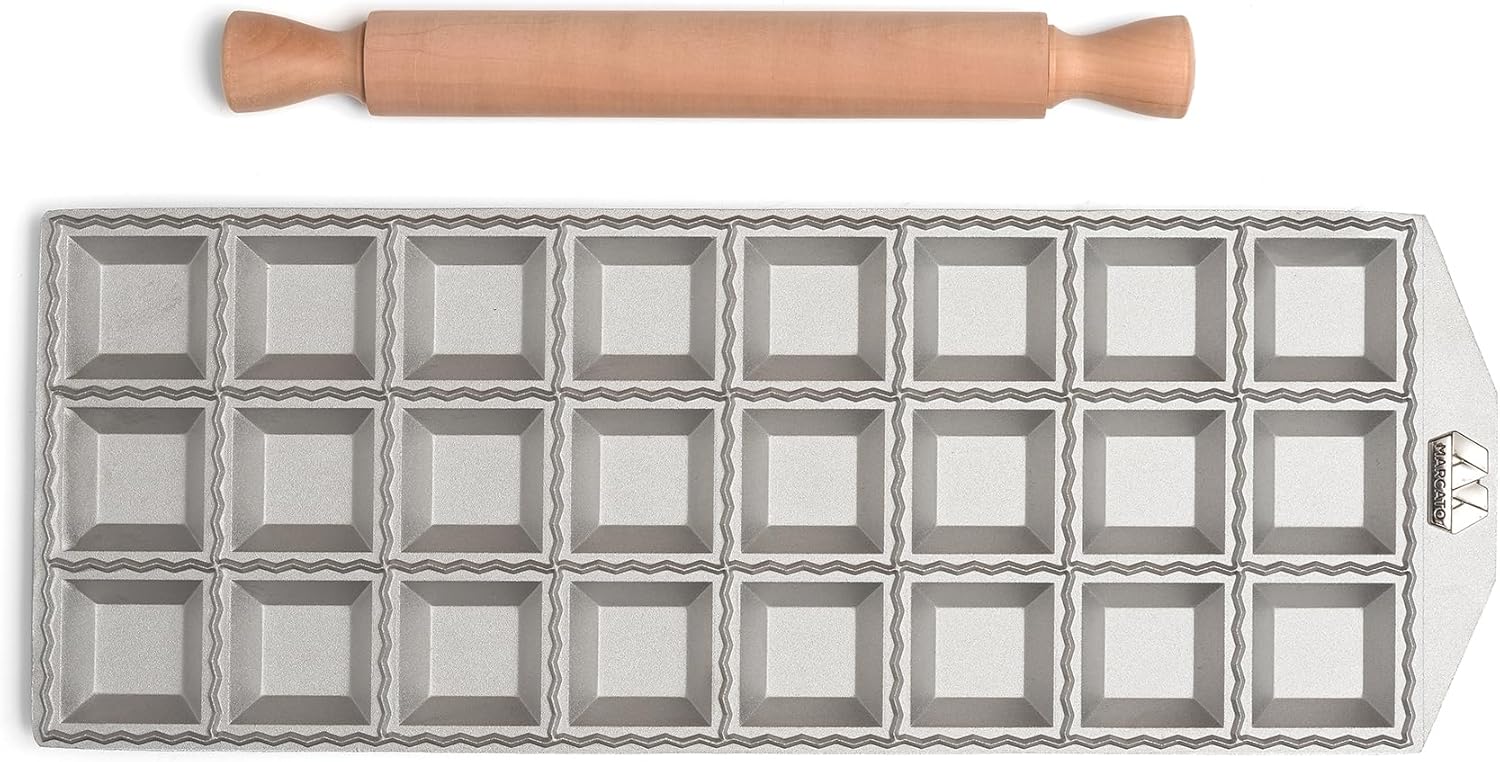 Marcato Ravioli Maker Mould, Makes 2-Dozen 2-Inch Square Raviolis