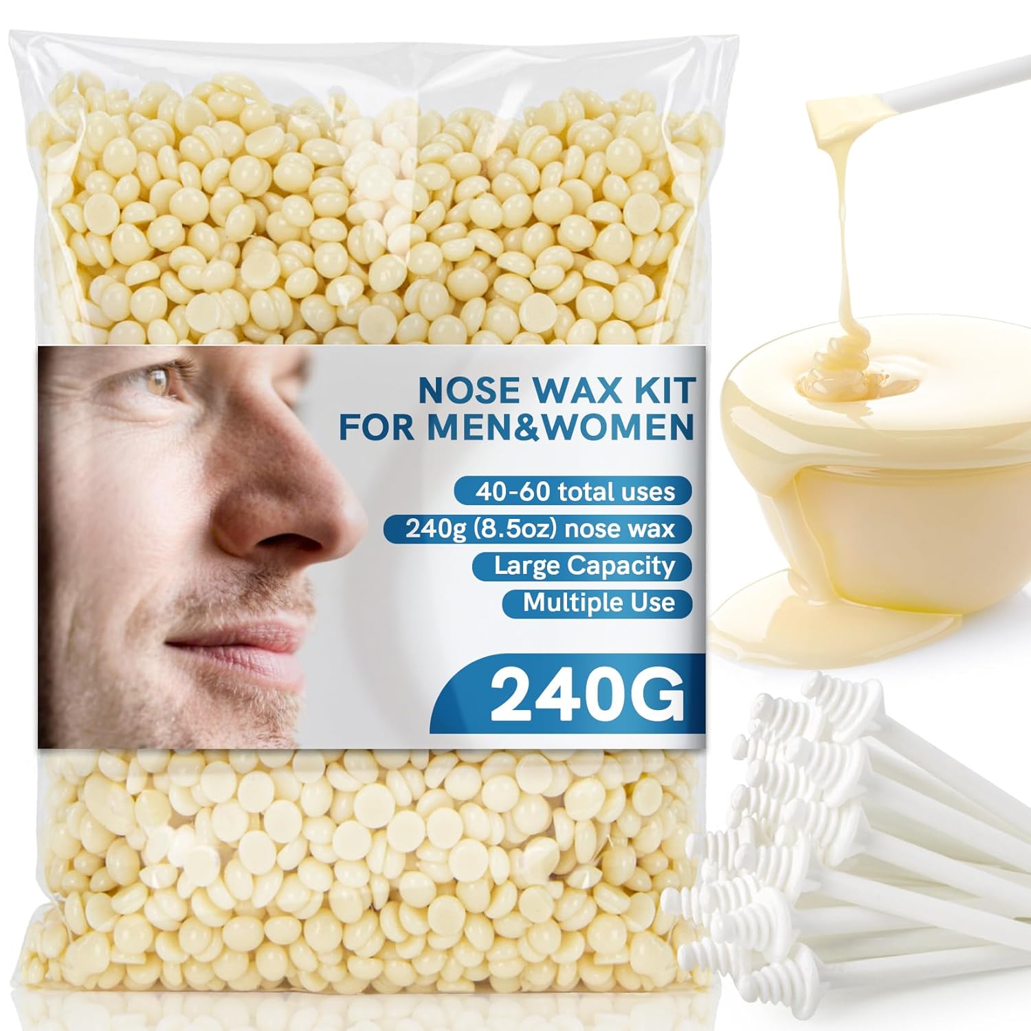RAINFLOW Nose Wax Kit for Hair Removal - Smooth Results