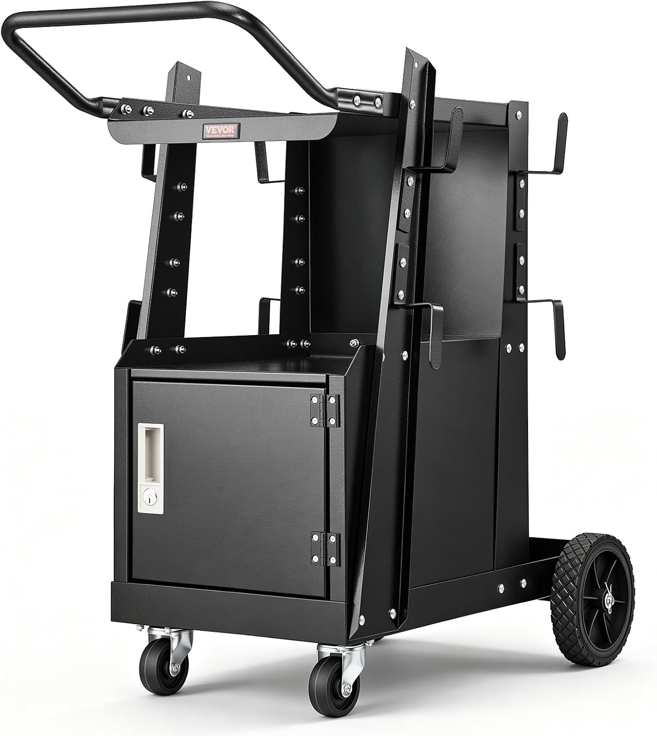 VEVOR 2-Tier Welding Cart Heavy Duty with Anti-Theft Lockable Cabinet