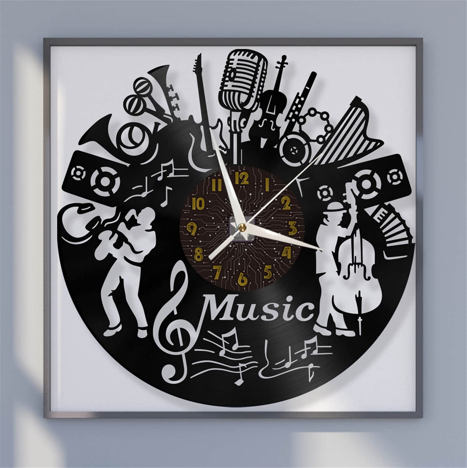 Horloge murale en vinyle vcsfr cadeau idéal pour mélomane et musicien