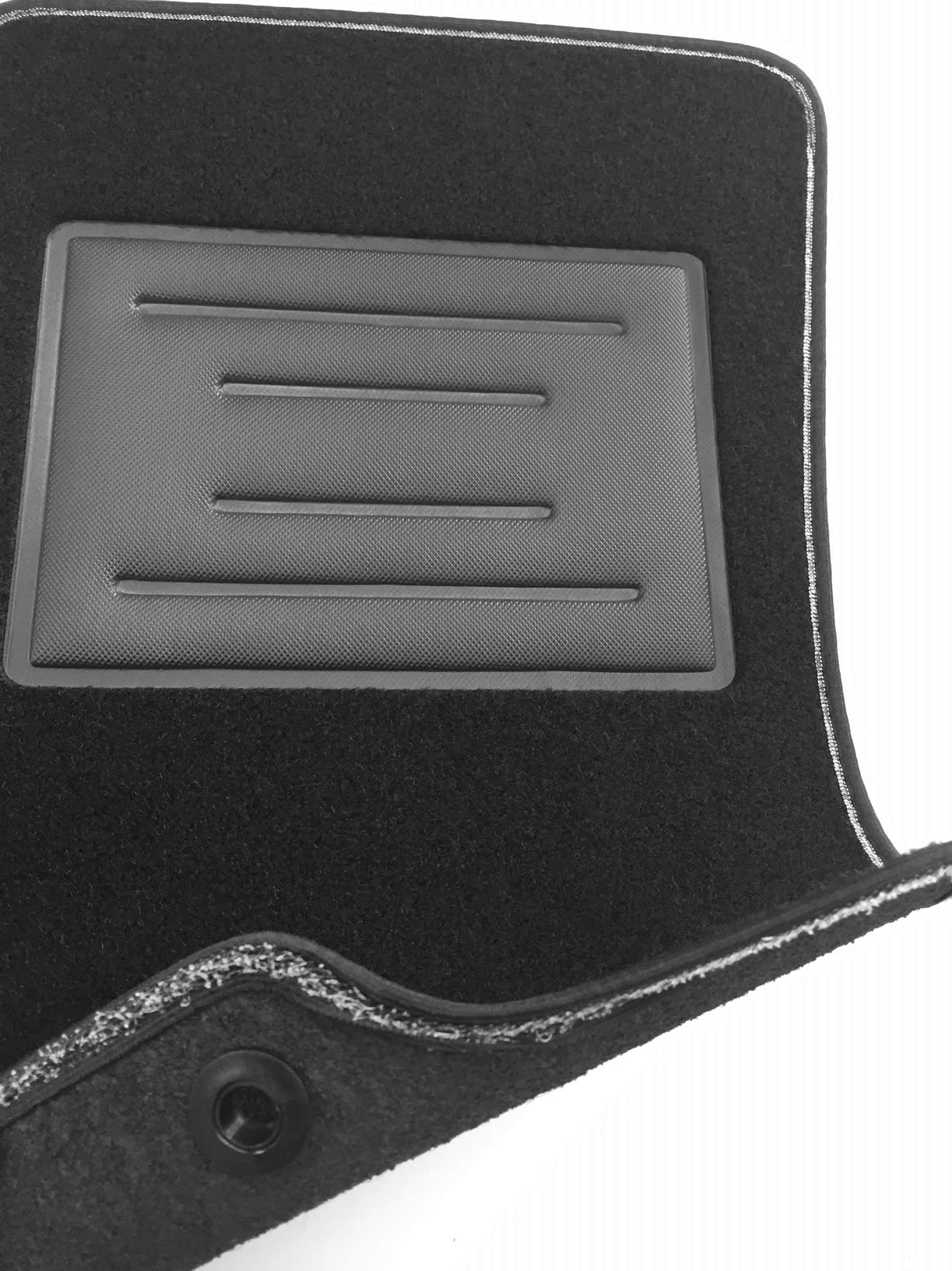 ASC Tappetini Auto Compatibili con Kia Rio 3 Serie 2011-2017, Moquette, Bordo Antiscivolo, Battitacco in Gomma