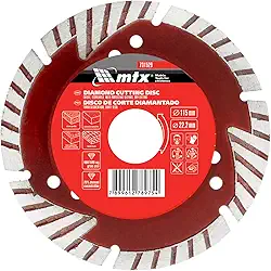 MTX Disco de Corte Diamantado Segmentado 115 x 2,0 x 22,2 mm – Corte Turbo em Pedra, Concreto e Alvenaria, Linha Profissional