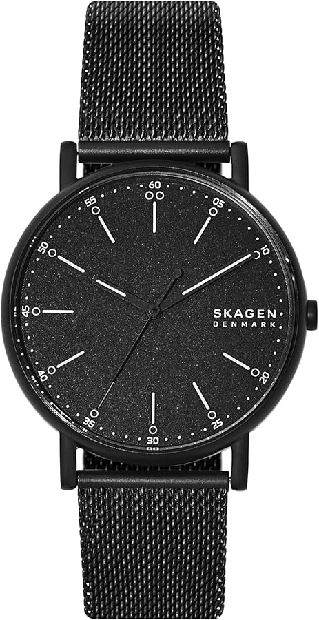 Amazon.com: Skagen Men's Signatur Three-Hand Black Stainless Steel