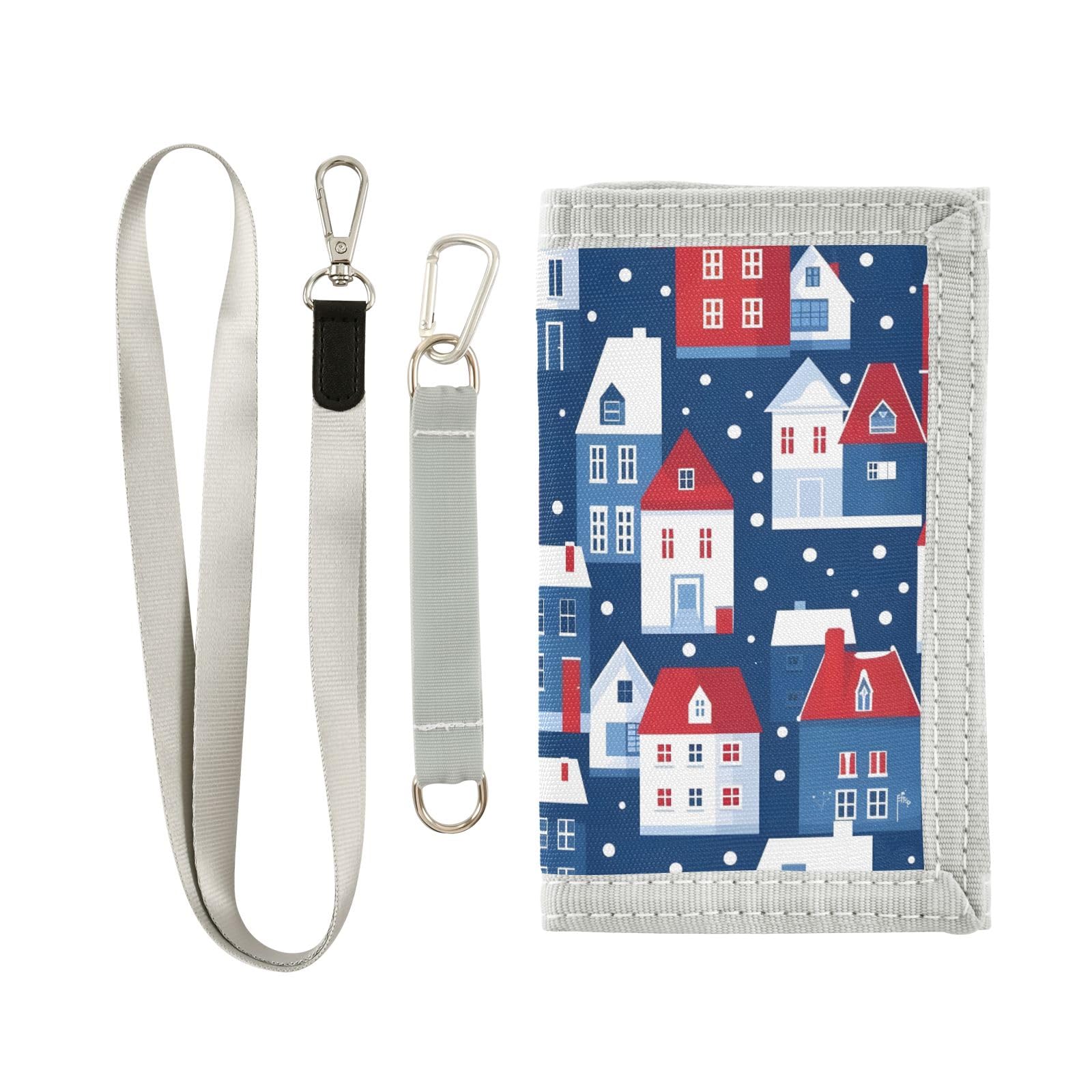 ALAZA Kids Wallets for Boys Girls Toddler Trifold Wallet Children Small Town Houses Streets with Zipper Coin Pocket