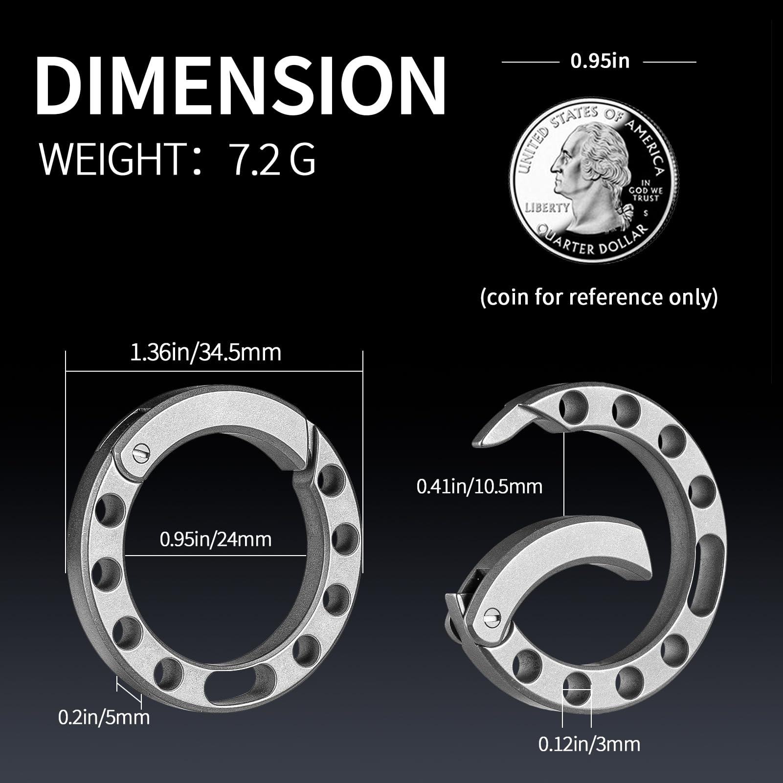 Amazon.com: IUMIUN Titanium Circle Small Keychain Carabiner Clip