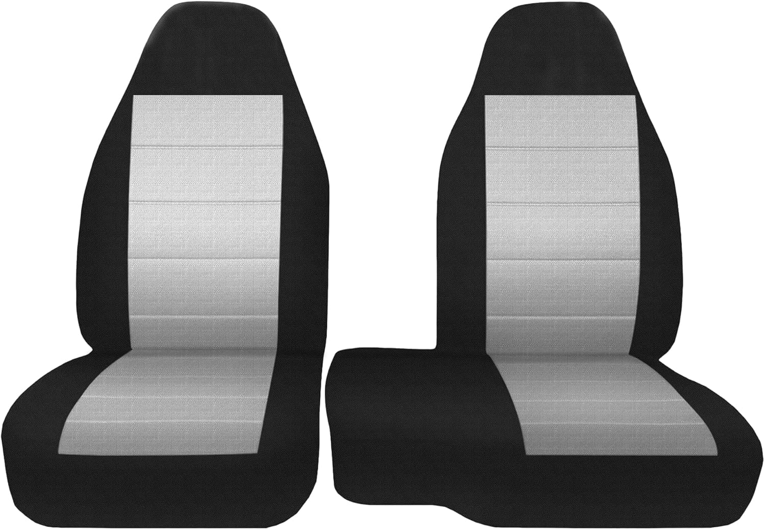 2PCS 60/40 High Back Bench Seat Cover with Hooks Compatible with Ford Ranger 2004 2005 2006 2007 2008 2009 2010 2011 2012 - Gray
