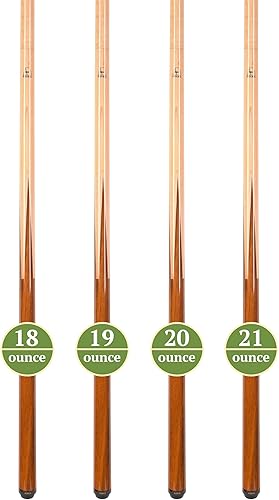 Vista 3 de ASKA Juego de palos de billar SP1 Malaswood Sneaky Pete para billar, arce canadiense Hard Rock de 58 pulgadas, punta dura Le Pro de 0.512 in, junta