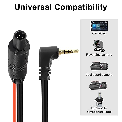 Miniatura 2 de MEIRYFA - Cable de cámara de visión trasera de 4 pines, cable de 4 pines macho a macho de 0.098 pulgadas, cable de extensión de espejo retrovisor