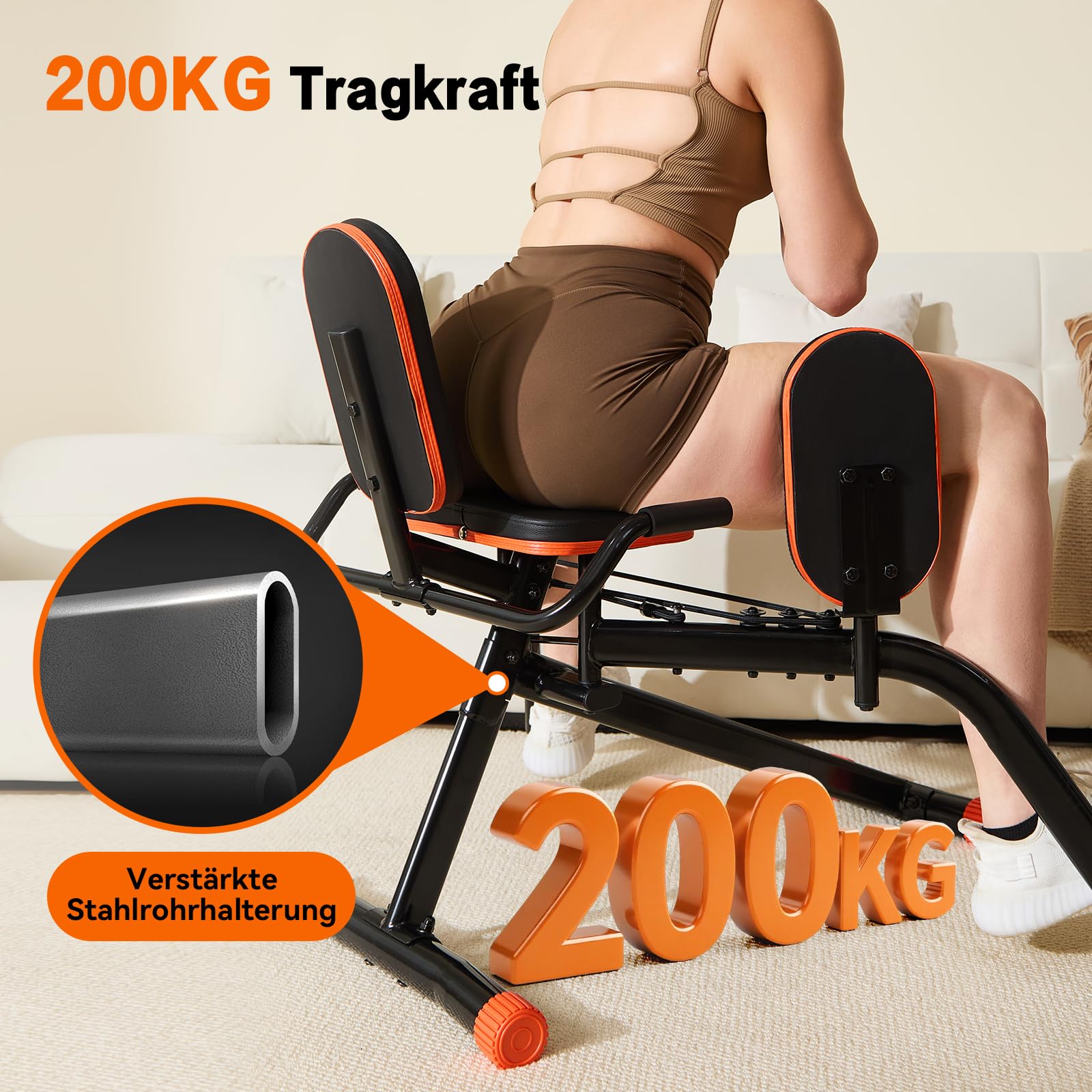 HXD-ERGO 6 Widerstandsstufen Hip Abductor Machine für Zuhause, Glute Machine Spagattrainer, Bequem Beinspreizer, Innenschenkel Trainer für