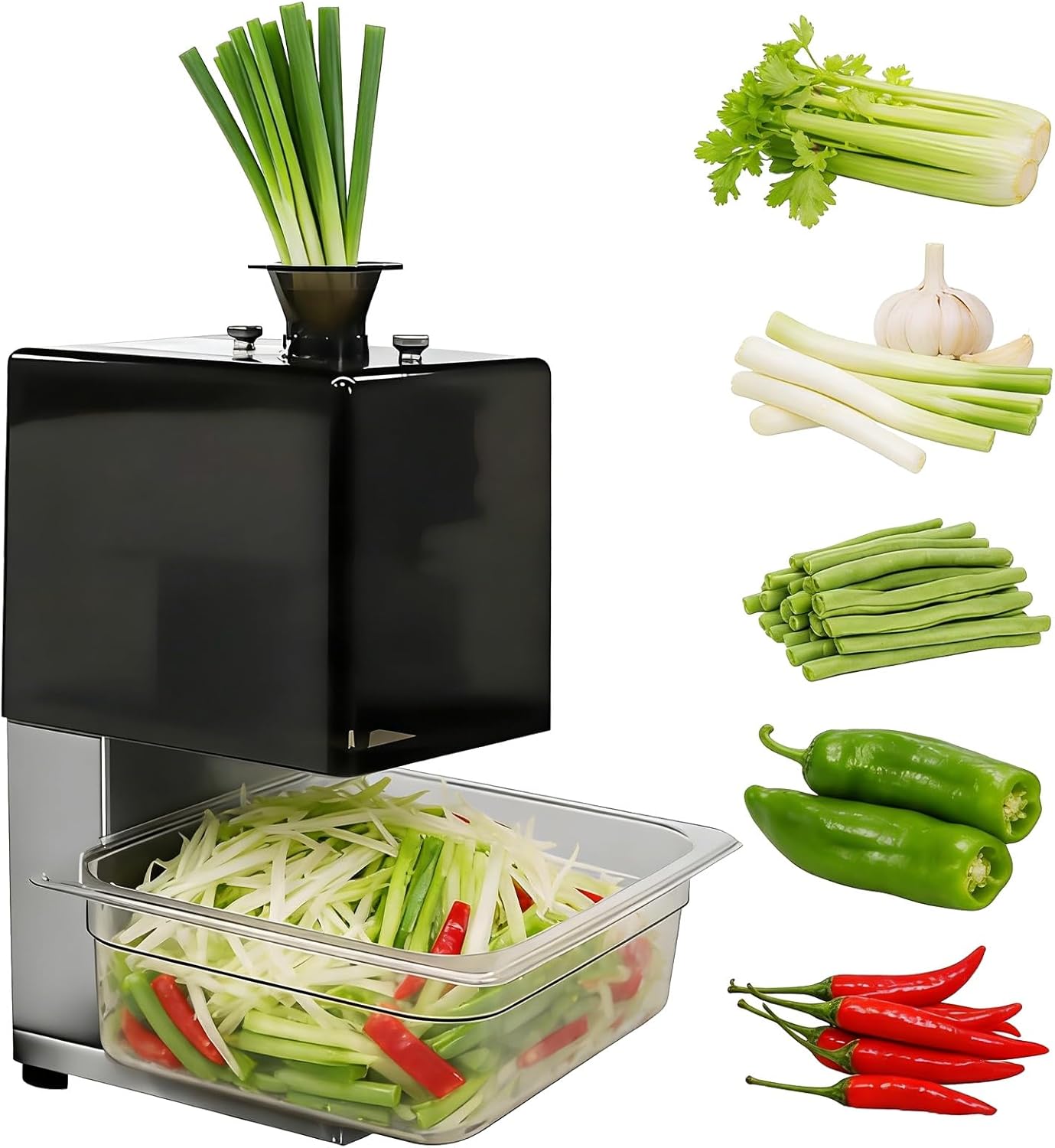 Electric Vegetable Chopper Machine with Adjustable Thickness, High Capacity for Restaurant and Home Kitchen Use (3.5mm)