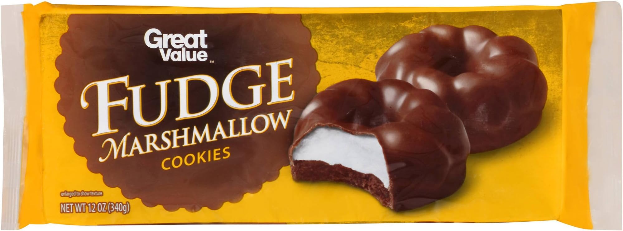 Great Value: Fudge Marshmallow Cookies, 12 oz (Pack of 2)