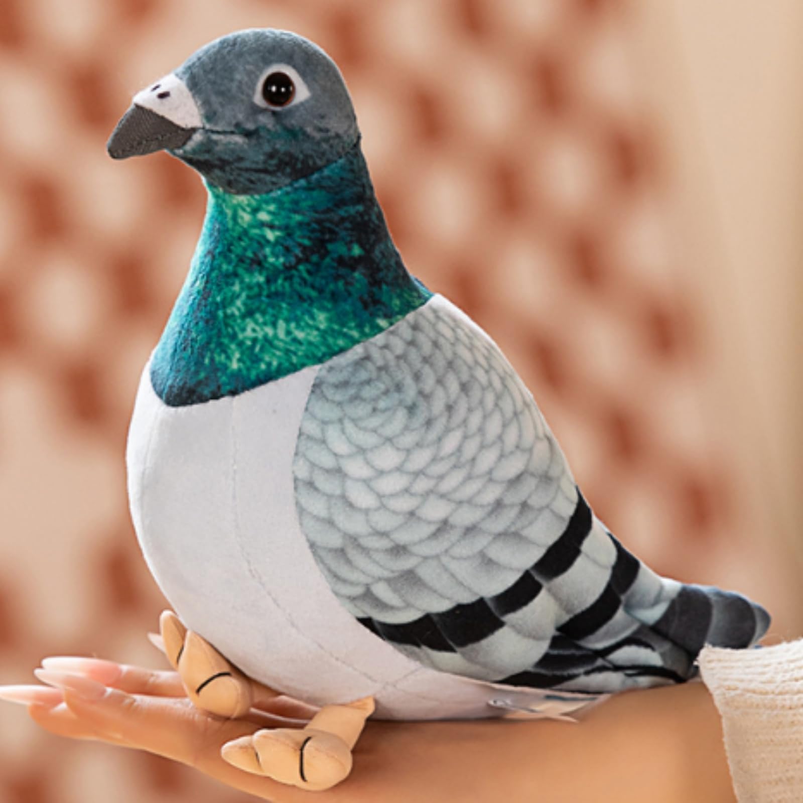 OUKEYI Pigeon Plush Toy, 20cm/7.8” Realistic Pigeon stuffed animal, Pigeon Stuffed Doll, Lifelike Bird Plushie for Kids, Gift for Children's Day & Education