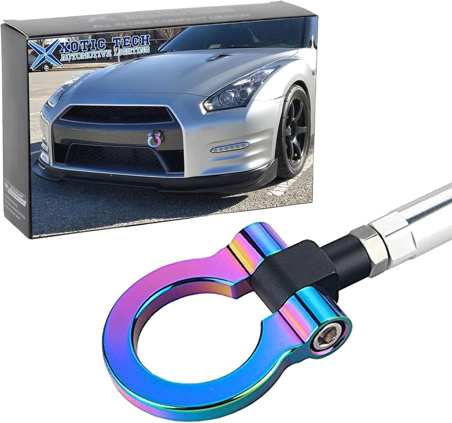 x xotic tech NEO Chrome JDM Style Front Bumper Tow Hook Compatible with Nissan GTR 370Z 350Z Infiniti Q50 Q60
