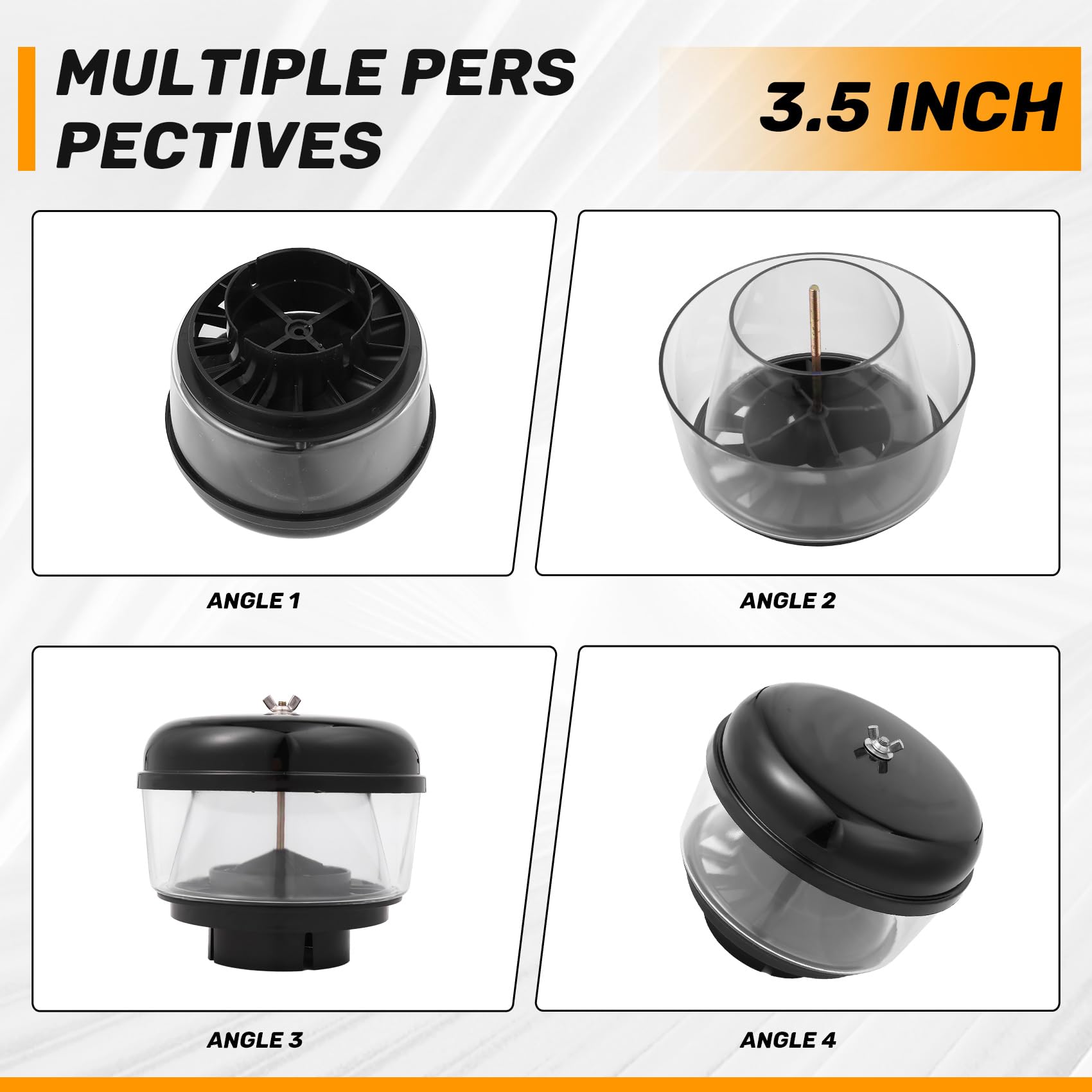 3.5 Pulgadas 88Mm Trampa de Agua Cabeza de Snorkel Cabeza de Ram de Aire Prefiltro de Flujo de Aire Cabeza de Snorkel de Coche Copa de de Ram de Snorkel para Nissans