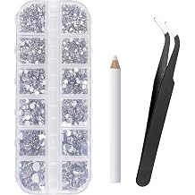Canvalite 6000Pcs Flatback Pearls for Crafting, Multiple Sizes Half Nail Pearls with 5Pcs B7000 Jewelry Glues & Picker Tools Bedazzling Bead for DIY Crafts Clothing Tumblers Shoes Decors Nail Art