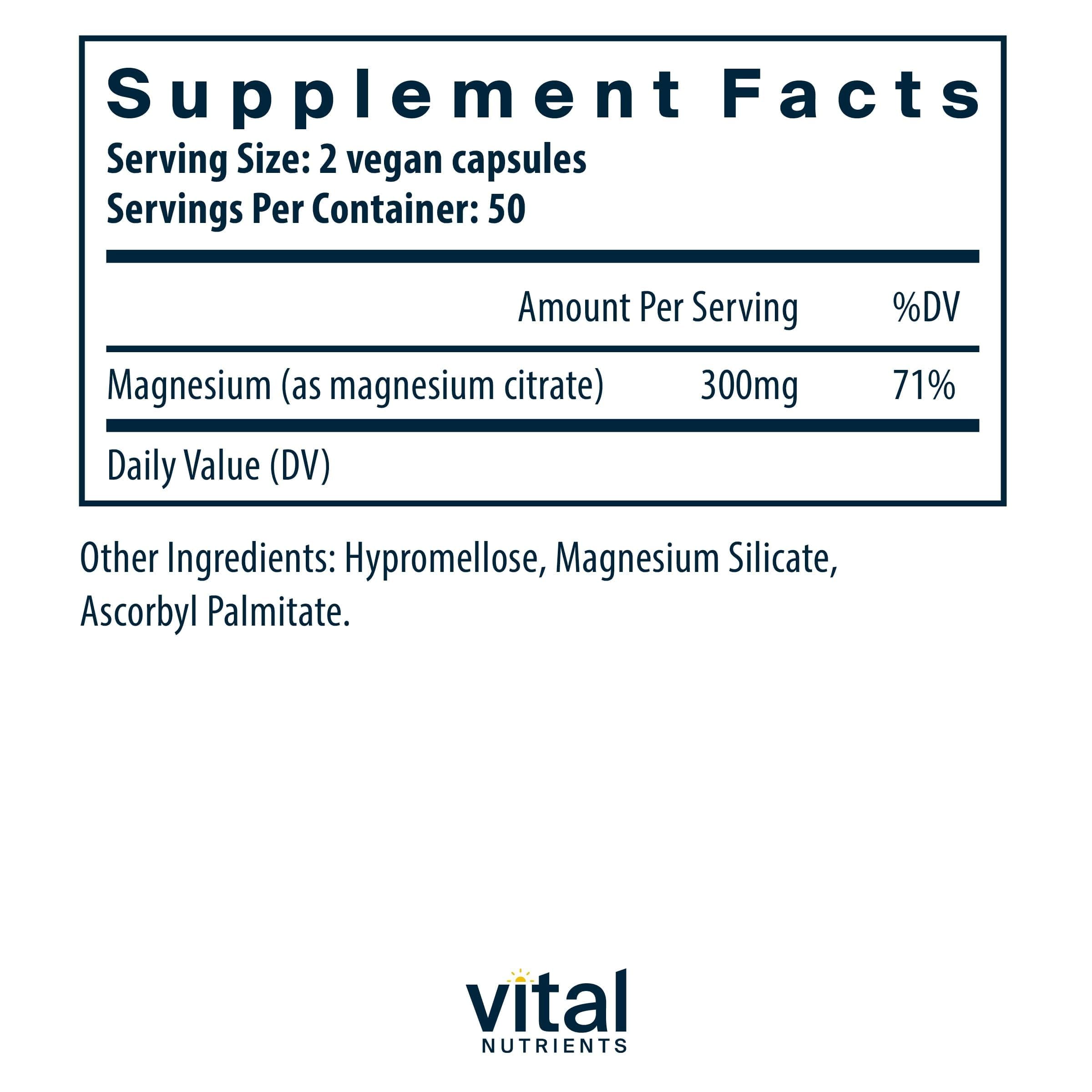 Vital Nutrients Magnesium Citrate, 100 Capsules — Amazon image 2
