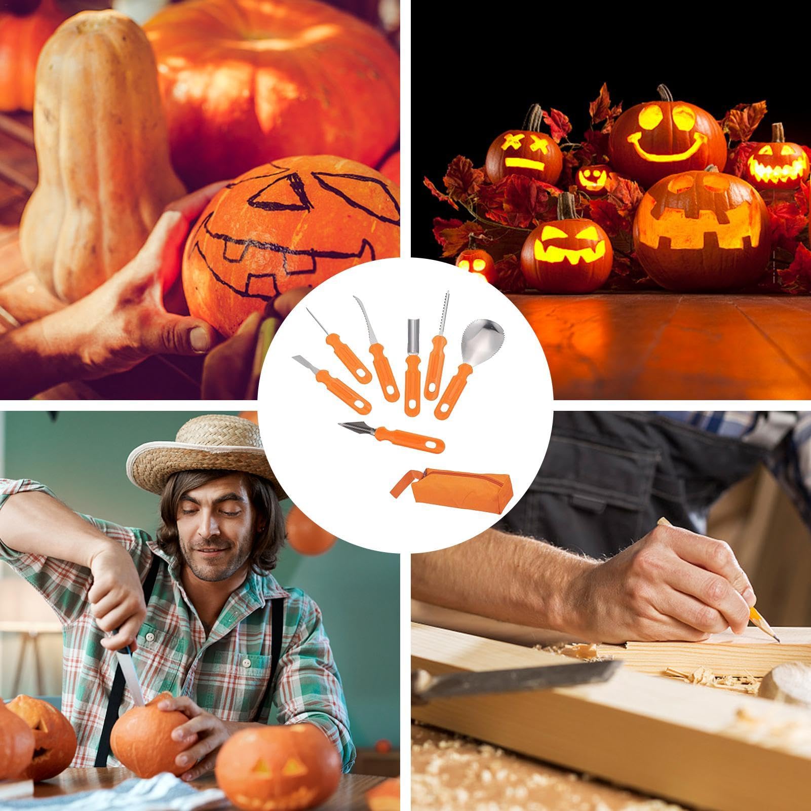 Kit Intaglio Zucca Halloween, Strumenti Di Intaglio Di Halloween