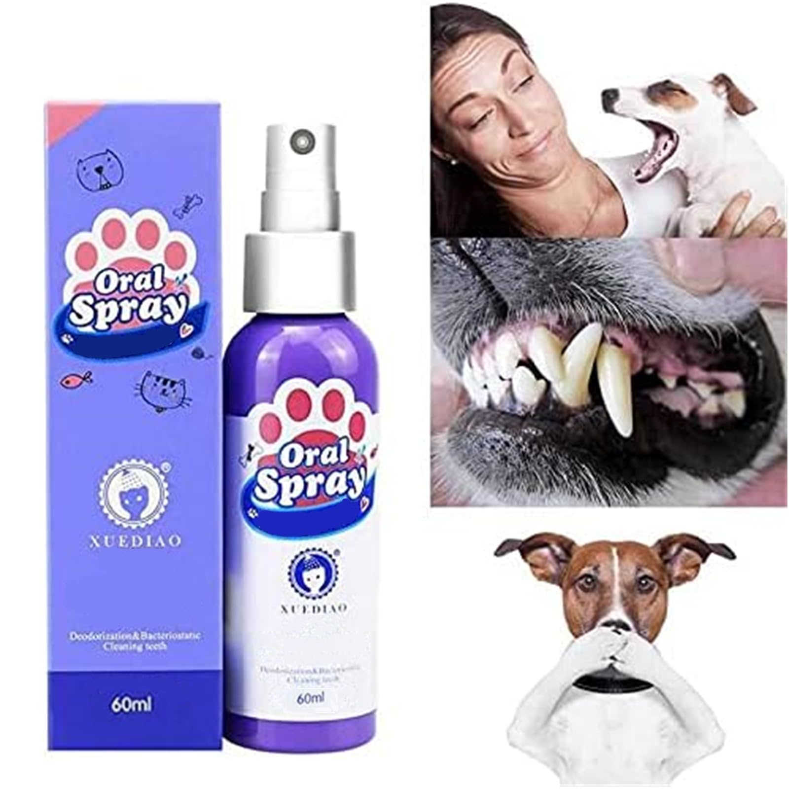LeMall Petry Oral Spray for Dogs - Petry Teeth Cleaning Spray for Dogs and Cats, Pet Breath Freshener Spray Care Cleaner, Oral Spray for Pets, Dog Dental Spray Reduces Plaque & Tartar Buildup (2pcs)