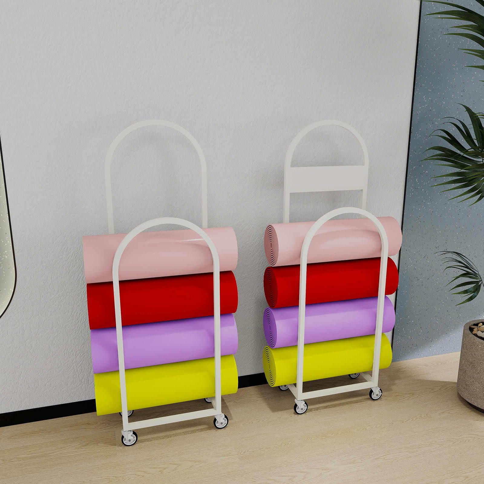 Estante de almacenamiento para esterilla de yoga montado en la pared, estante multicapa de gran capacidad para organización del hogar