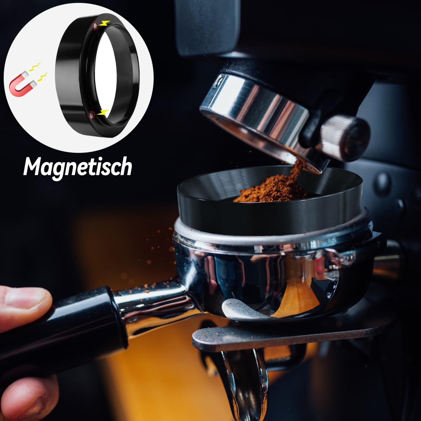 Lot de 22 tampons à Expresso de 51 mm, Presse-Expresso de 51 mm avec Tapis à Expresso, mélangeur à café, cuillère à mélanger, pichet à mousser, Stylo Latte Art et pochoirs décoratifs