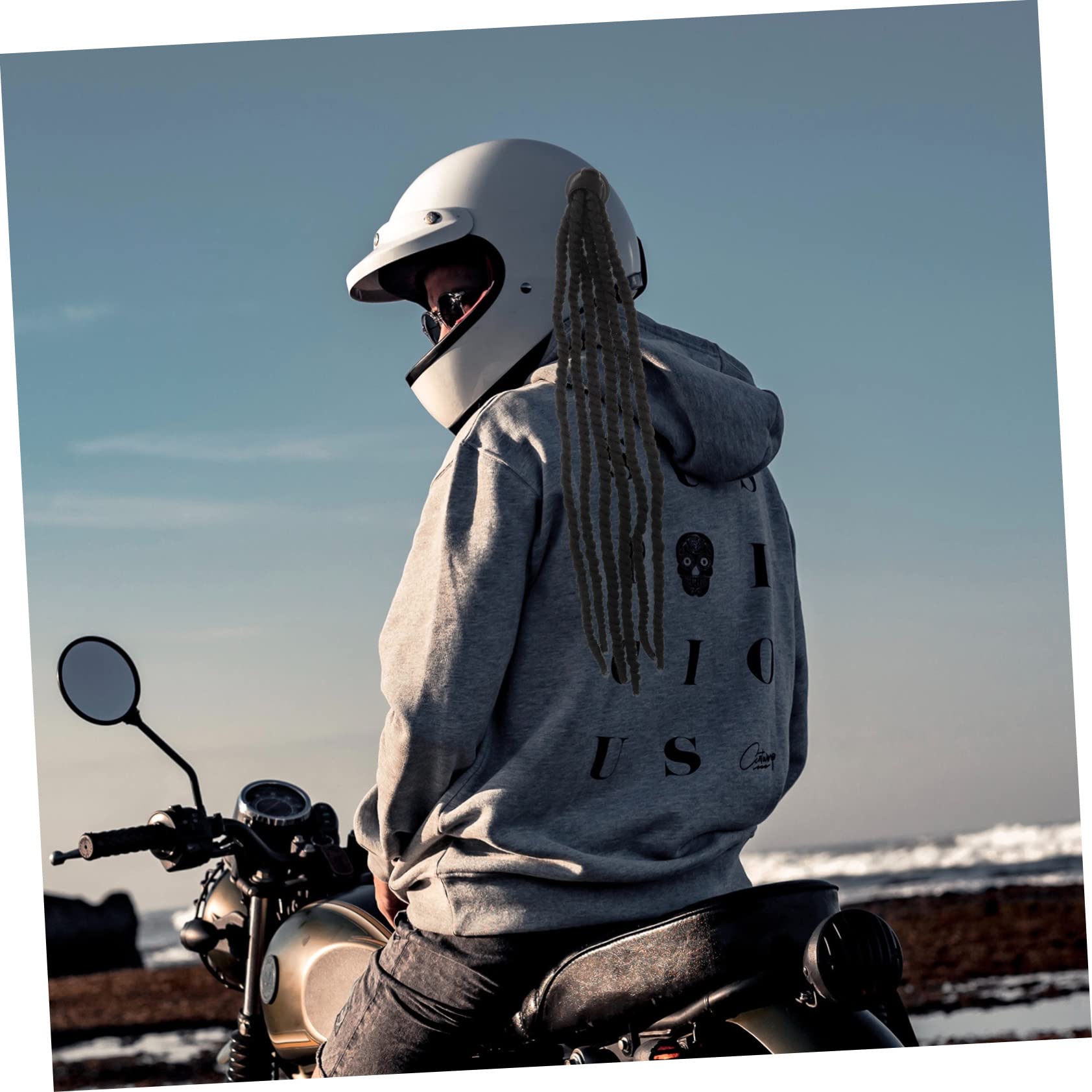 fake braid for motorcycle helmet HANABASS Ornament Wig Reusable Helmet Decor Suction Cup Design Boys and Boys and Girls Automotive 2026.06.03-PriceIncrease Bell Coast MIPS Helmet designed with love and Colour:Pink Shades