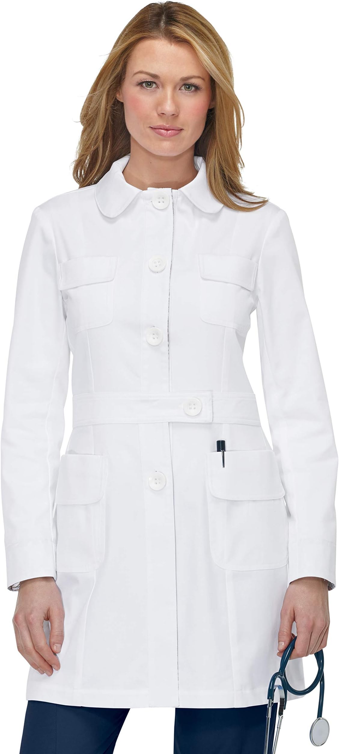 KOI Fashion 408 Women's Geneva Lab Coat White XS