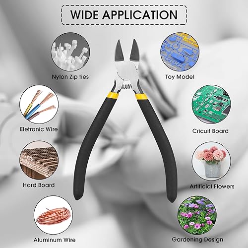 Miniatura 3 de Cortadores de alambre para amarrar cables, 2 piezas de 6 pulgadas para ataduras de cables, cortadores de alambre floral para flores artificiales,