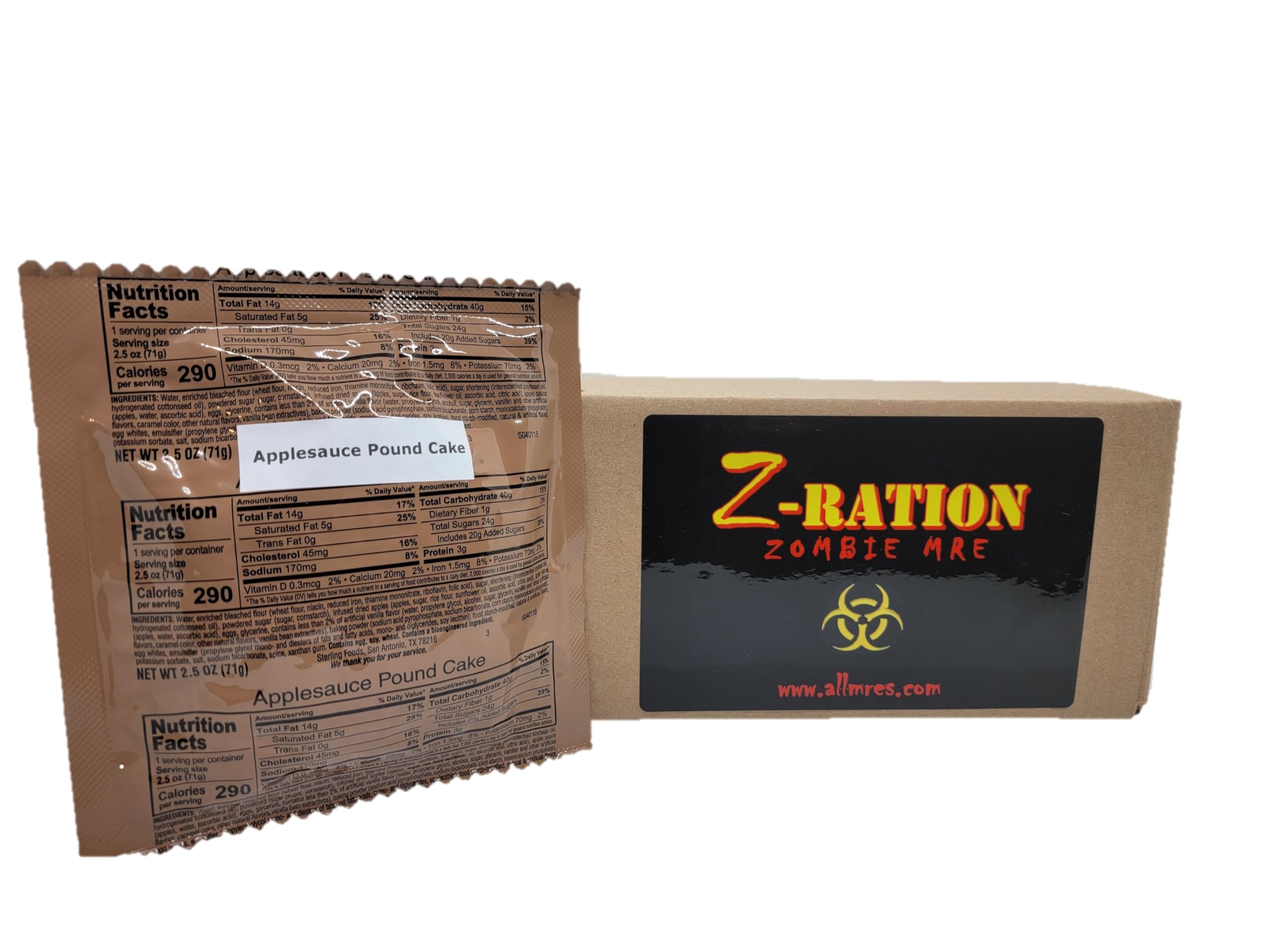 Z-Ration ALL MREs 12 pack MRE Desserts Fresh & Fast! (Applesauce Pound Cake)