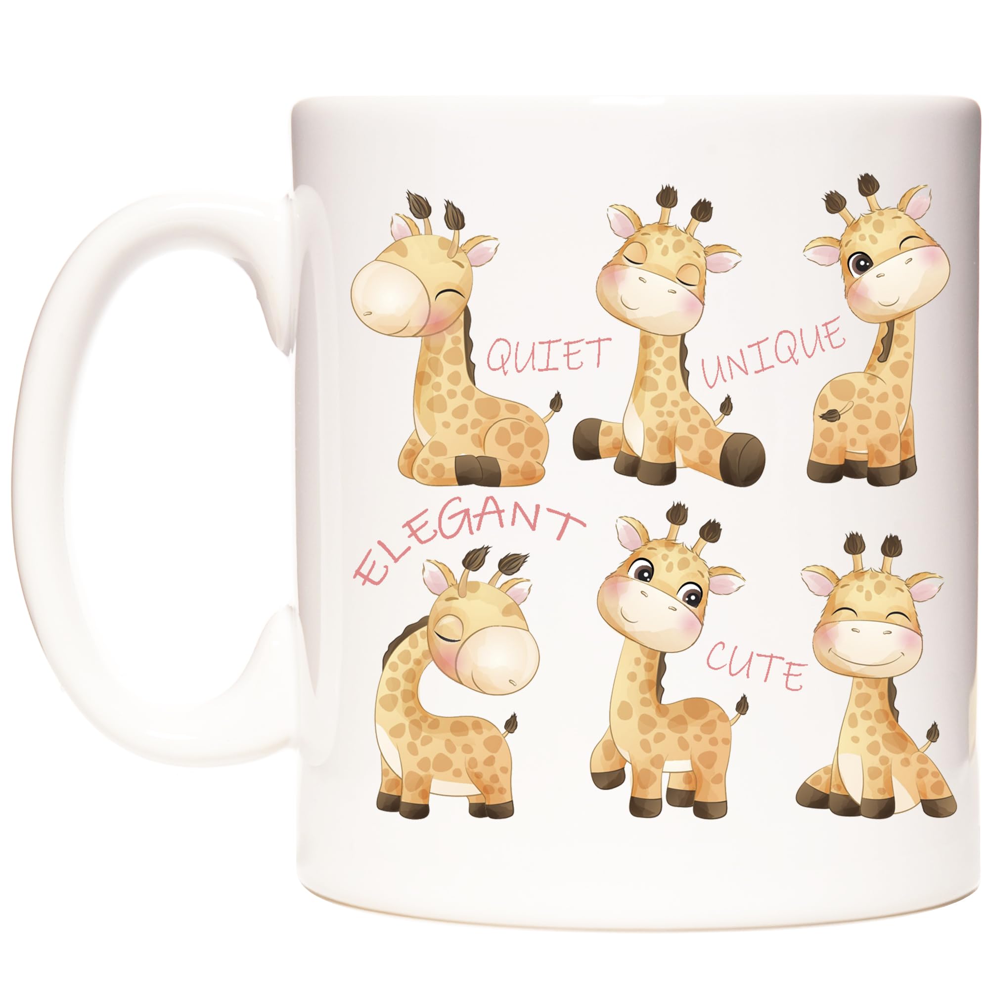 Giraffes Coffee Mug, 11oz Ceramic Gift Mug. Giraffe Gift, Giraffe Photo Mug, Crazy Giraffe Lady Gift Mug, White, Small - Image 3