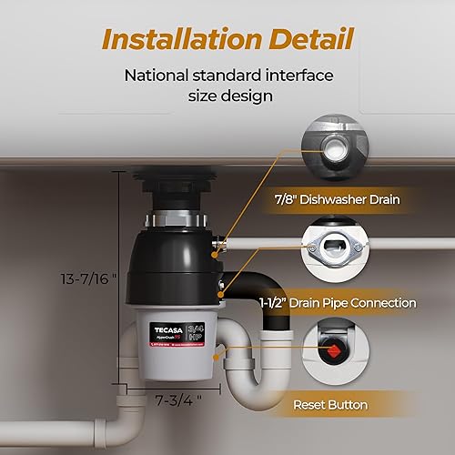 Miniatura 5 de TECASA Trituradores de basura de 34 HP con reducción de sonido, alimentación continua, sistema de molienda de residuos de alimentos de acero