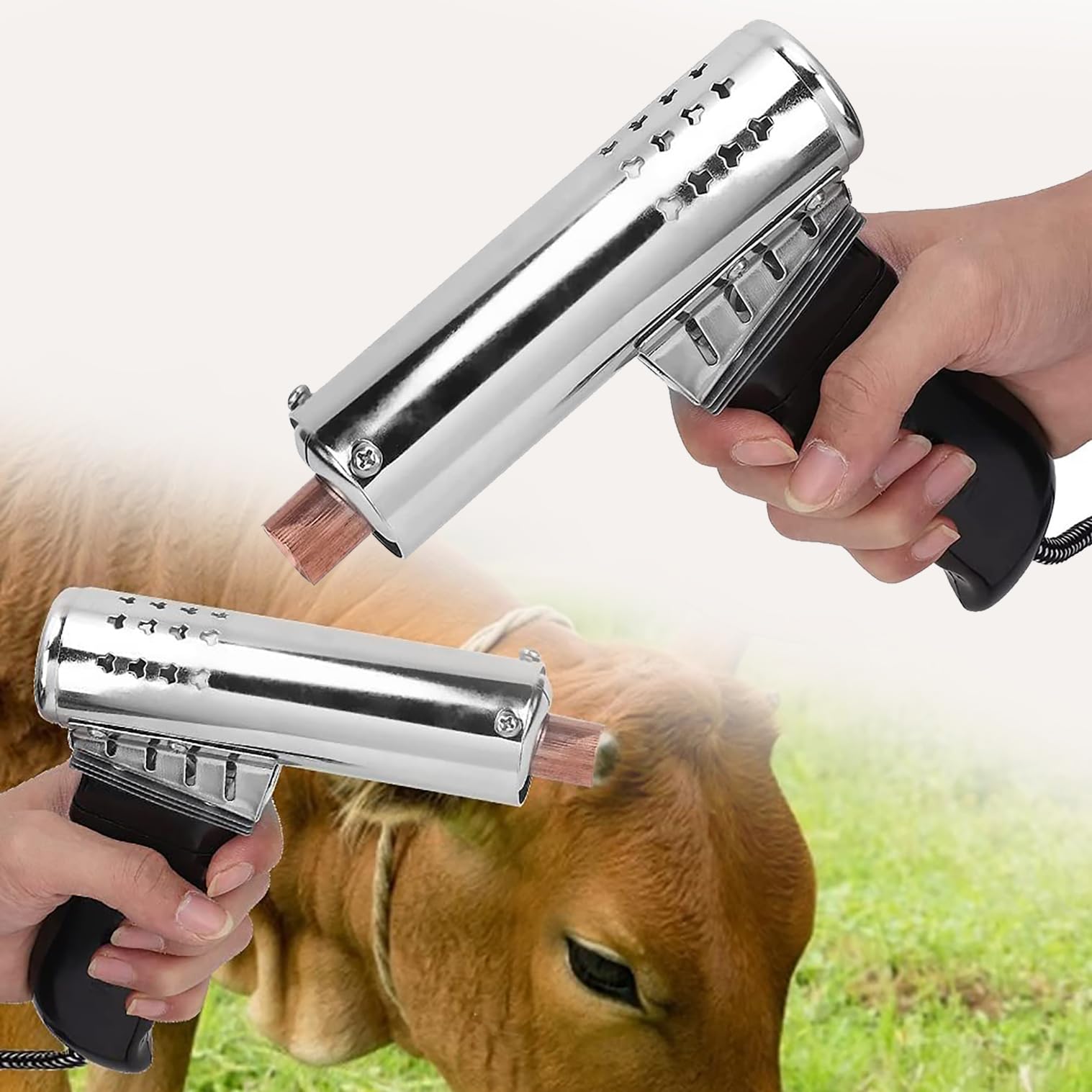 Dehorner elettrico per vitelli, dispositivo di riscaldamento senza sangue e indolore per bovini e ovini, attrezzatura essenziale per allevamento di animali da fattoria