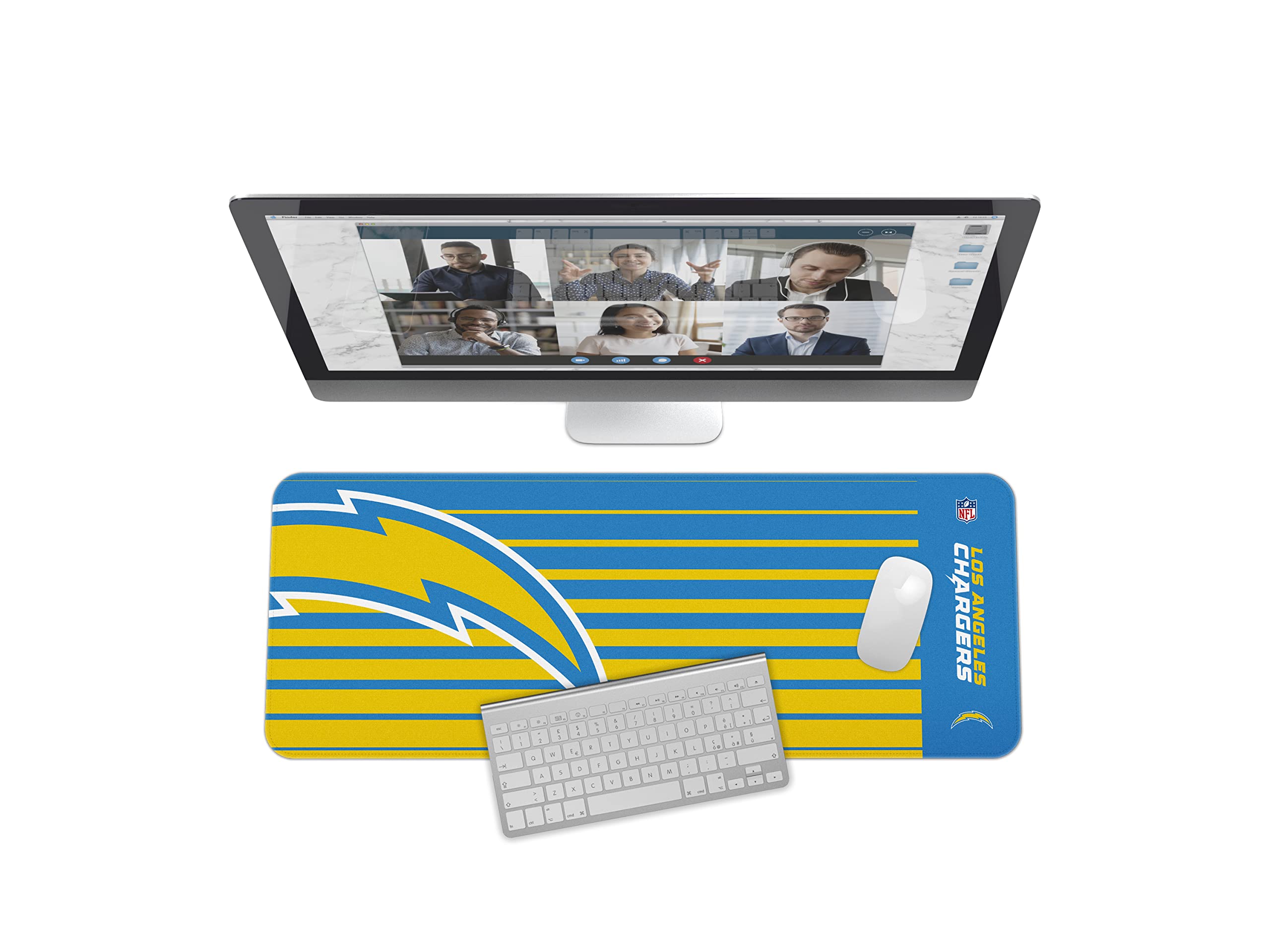 SOAR NFL Unisex Multifunctional Desk Mat for Desktop, (31.5"x12") - Ultra Soft Fabric with Non-Slip Rubber Backer - Water Resistant &amp; Durable Nylon Stitching - Officially Licensed NFL, Desk Pad