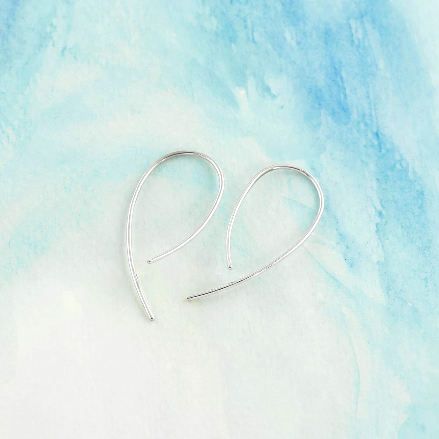 Boma Jewelry Sterling Silver Wire Loop Pull Through Threader Hoop Earrings - Image 3