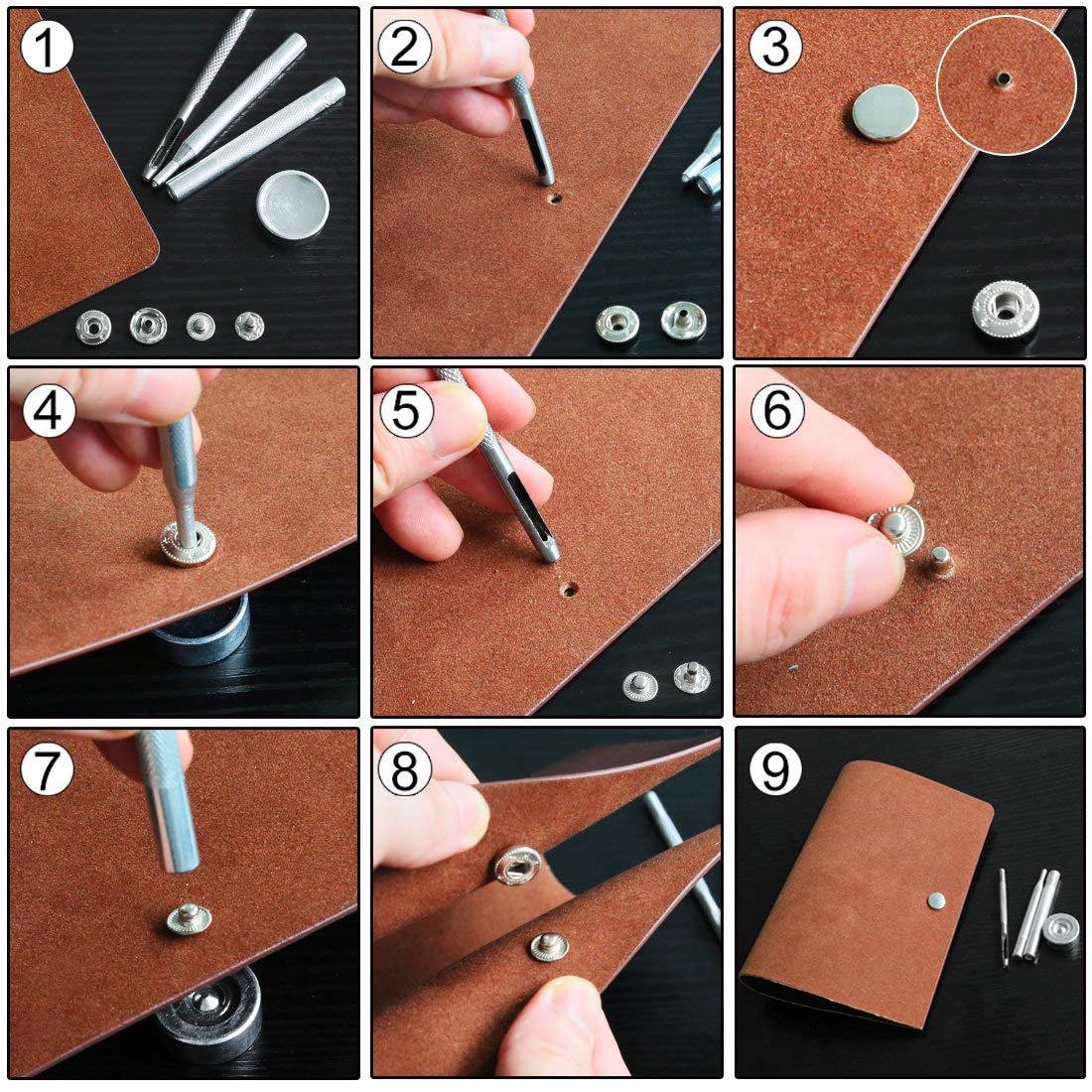 Automatici A Pressione Metallo 50 Set 15mm Bottoni Automatici A Pressione Bottoni Automatici A 507805